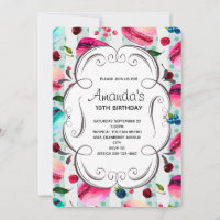 Doux Macarons Et Cadre Décoratif Anniversaire
