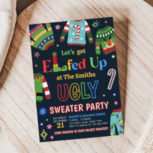 Invitation Doux moche Elfed Up Christmas Party