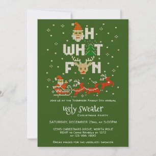 Invitation Doux moche Noël Fête G Oh Quel Amusant