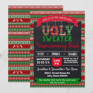 Invitation Doux moche Noël Ménage de Noël Bash