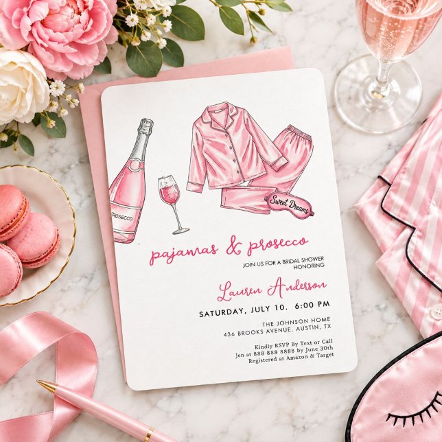 Invitation Doux pyjamas et apéritif de prosecco pour enterrem (Créateur téléchargé)