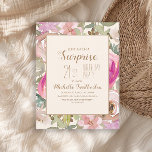Invitation Doux rose violet Floral Surprise 21e anniversaire<br><div class="desc">Belle aquarelle douce rose et violet florale avec sauge vert feuille surprise botanique 21e anniversaire invitation à une arrière - plan couleur crème. Contactez-nous pour obtenir de l'aide sur la personnalisation ou pour demander des produits correspondants.</div>