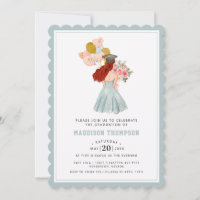Doux Rouge Tête Fille Aquarelle Graduation