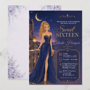 Invitation Douze ans célestes nuit