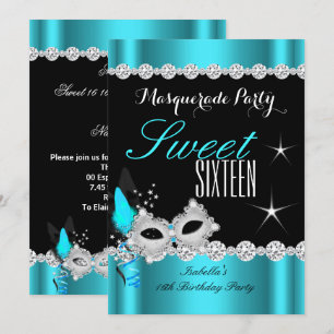 Invitation Douze ans, c'est super Mascarade Seize Ans Masque 