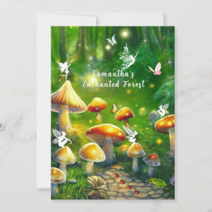 Invitation Douze ans charmants Champignons de la Forêt Enchan