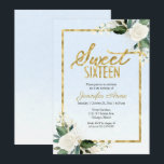 Invitation Douze ans charmants Fleurs blanches sur bleu pouss<br><div class="desc">Fines fleurs blanches sur fond bleu poussiéreux, invitations pour une fête d'anniversaire pour les seize ans. Facile à personnaliser avec vos détails. N'hésitez pas à me contacter via le chat si vous avez des questions sur l'œuvre d'art ou si vous avez besoin d'une personnalisation. Consultez la collection pour plus d'articles....</div>