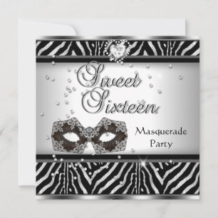 Invitation Douze ans joyeux Anniversaire Fête Mascarade Zèbre