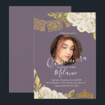 Invitation Douze ans sucrés Faux Fleurs de Glitter d'Ivoire P<br><div class="desc">Quince Douze ans sucrés Mexicain Papel Picado avec Fleurs d'Ivoire Aquarelle. Ajoutez votre propre photo</div>