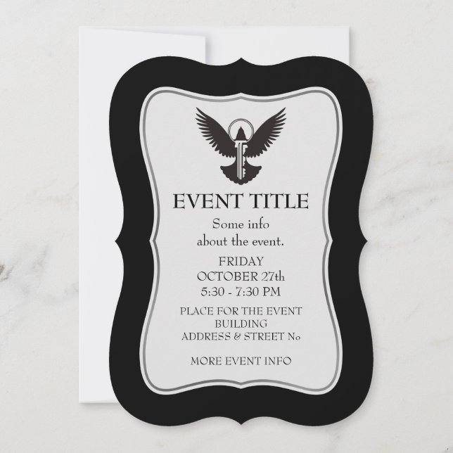 Invitation Dove avec clé (Dos)