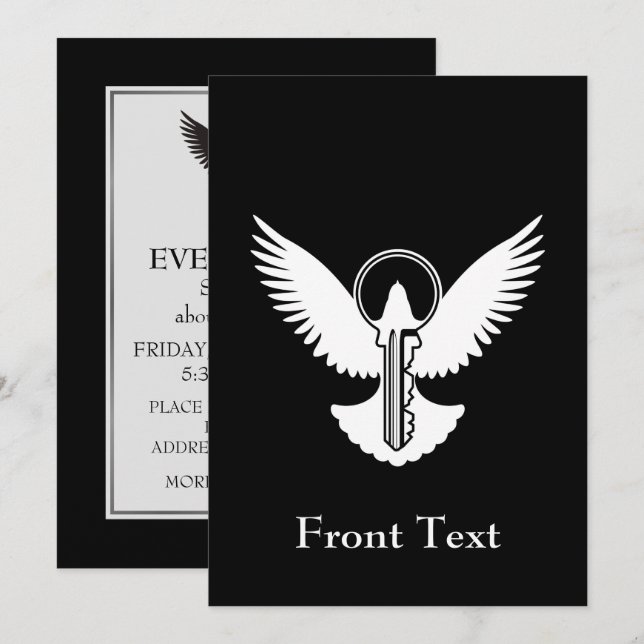 Invitation Dove avec clé (Devant / Derrière)