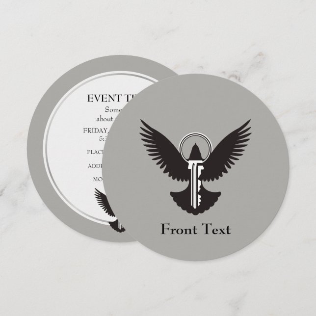 Invitation Dove avec clé (Devant / Derrière)