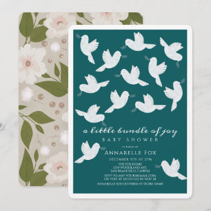 Invitation Dove Olive Turquoise Garçon Bundle de Joy Baby sho