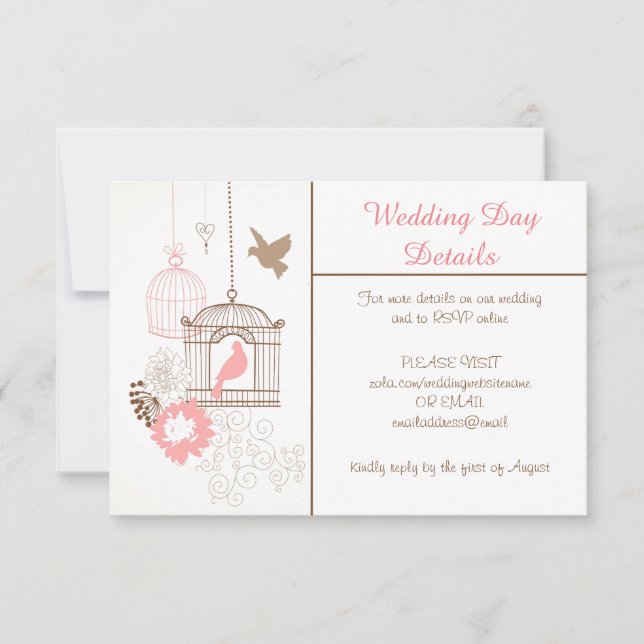 Invitation Doves & Cages - Détails du jour de mariage (Devant)