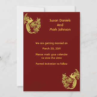 Invitation Doves D'Or Sur Mariage Bourgogne Économisez La Dat