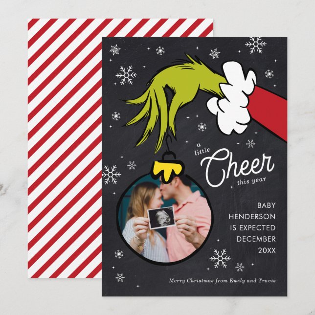 Invitation Dr. Seuss | Annonce de grossesse Grinch (Devant / Derrière)
