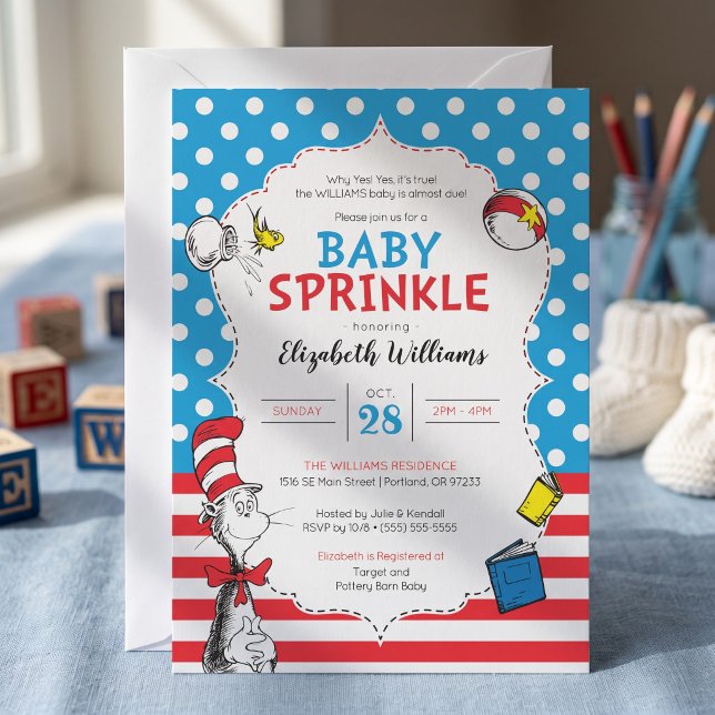 Invitation Dr. Seuss - Bébé Cat in the Hat Sprinkle (Créateur téléchargé)