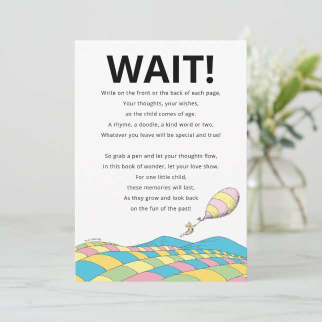 Invitation Dr. Seuss | Oh, les endroits Livre d'or Panneau de (Debout devant)