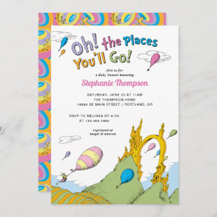 Invitation Dr. Seuss - Oh, les endroits où tu iras Baby showe