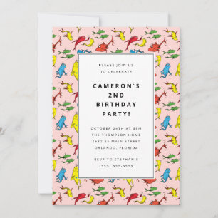 Invitation Dr Seuss - Un Poisson, Deux Poissons ANNIVERSAIR