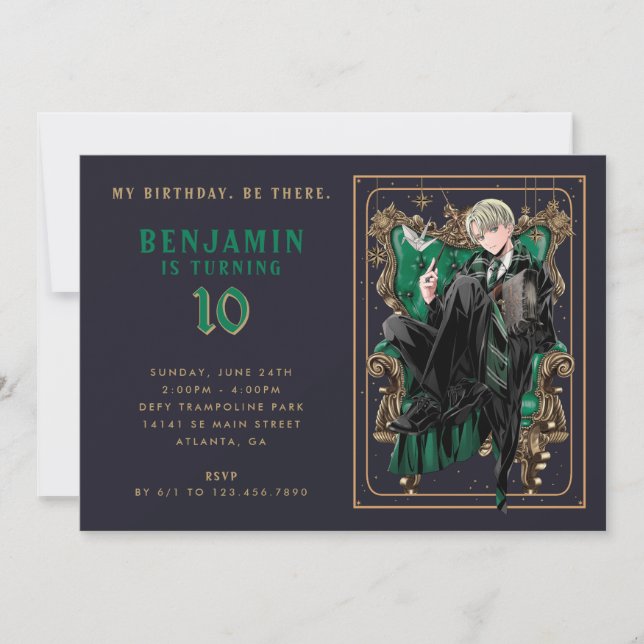 Invitation Draco Malfoy Slytherin Anniversaire (Devant)