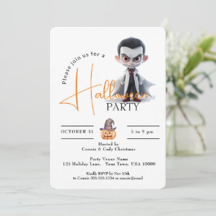 INVITATION DRACULA AUX YEUX GRANDS OUVERTS, FÊTE D'HALLOWEEN