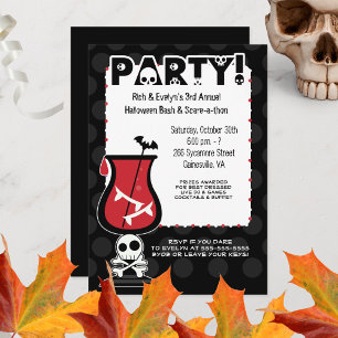 Invitation Dracula Cocktail Skulls Adulte Halloween Party
