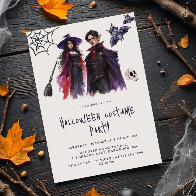 Invitation Dracula Witch Adultes Halloween Costume Party (Créateur téléchargé)