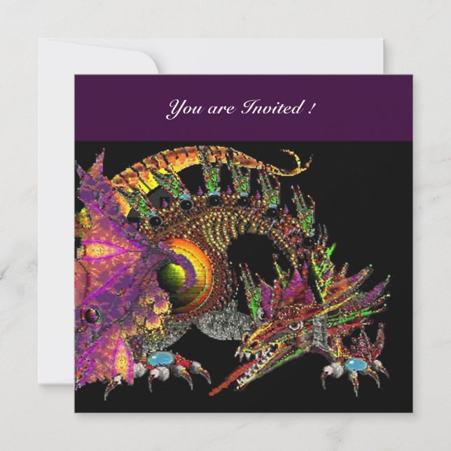 Invitation DRAGO violet pourpre noir (Devant)