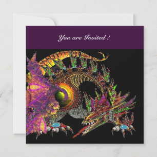 Invitation DRAGO violet pourpre noir