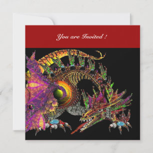 Invitation DRAGO violet pourpre noir rouge