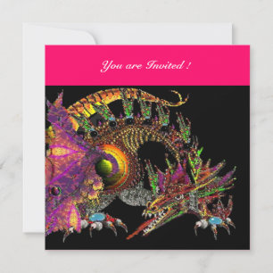 Invitation DRAGO violet pourpre noir rouge rose