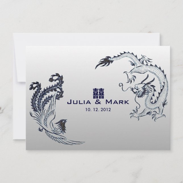 Invitation ©Dragon-Argent Phénix Mariage Chinois (Devant)