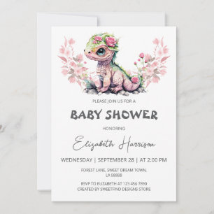 Invitation Dragon Baby Girl Douche