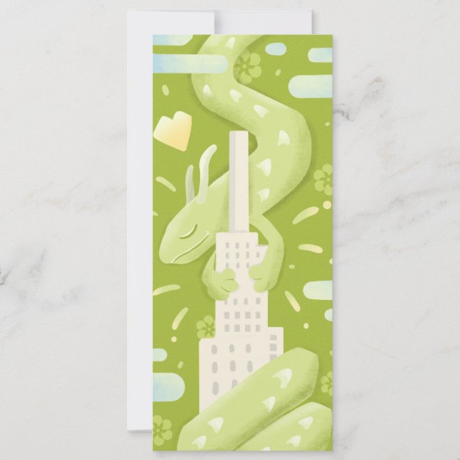 Invitation Dragon de Jade dans la ville - Style funky mignon (Devant)