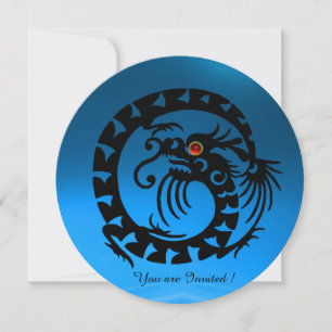 INVITATION DRAGON DE NAKE NOIR SAPPHIRE BLEU PIERRE