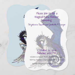 Invitation Dragon de rouge d'invitation de baby shower de