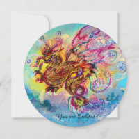 DRAGON DES MERS bleu violet pourpre noir jaune