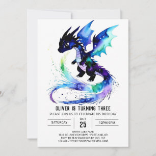 Invitation Dragon Digital Boy Personnalisé Anniversaire