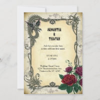 Dragon d'or avec Mariage Vintage Rose Steampunk