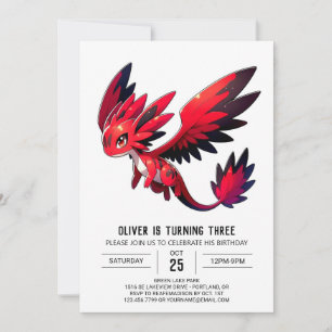 Invitation Dragon doux pour enfants Anniversaire