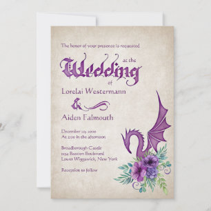 Invitation Dragon Floral Mariage
