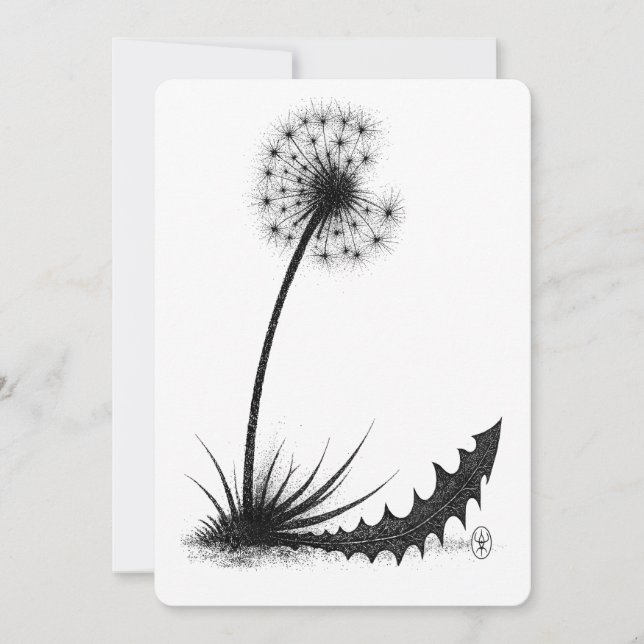 Invitation Dragon‑Leaf Dandelion • Haunted Ink Botanical (Devant)