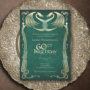Invitation Dragon médiéval 60e anniversaire