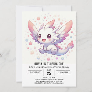 Invitation Dragon mythique mignon 1er anniversaire