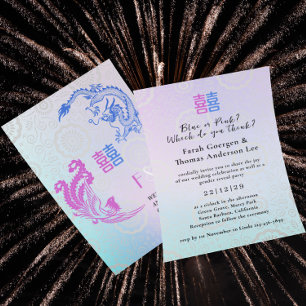 Invitation Dragon-Phoenix Double Xi Mariage et révélation de