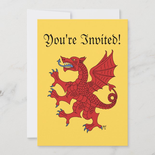 Invitation Dragon Rampant Gules (Devant)