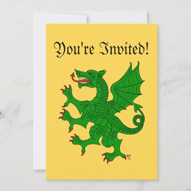 Invitation Dragon Rampant Vert (Devant)