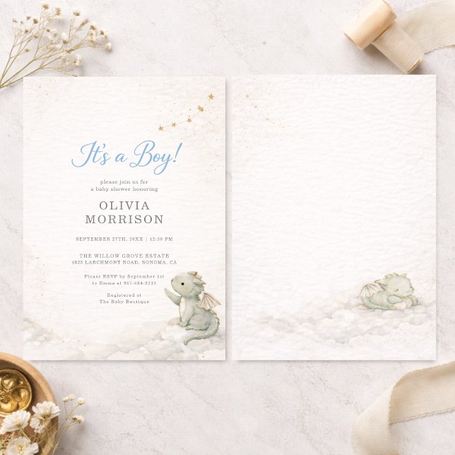 Invitation Dragon Storybook It's a Boy Baby Shower (Créateur téléchargé)