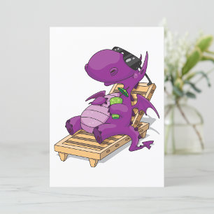 Invitation Dragon Violet se détendant sur Chaise Longue